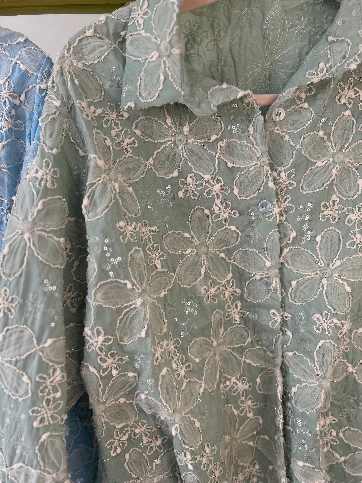 Lace summer Shirt Green