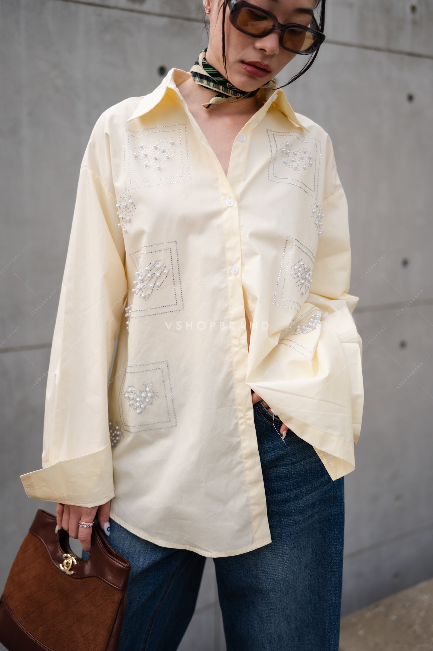 Bedazzled shirt Yellow