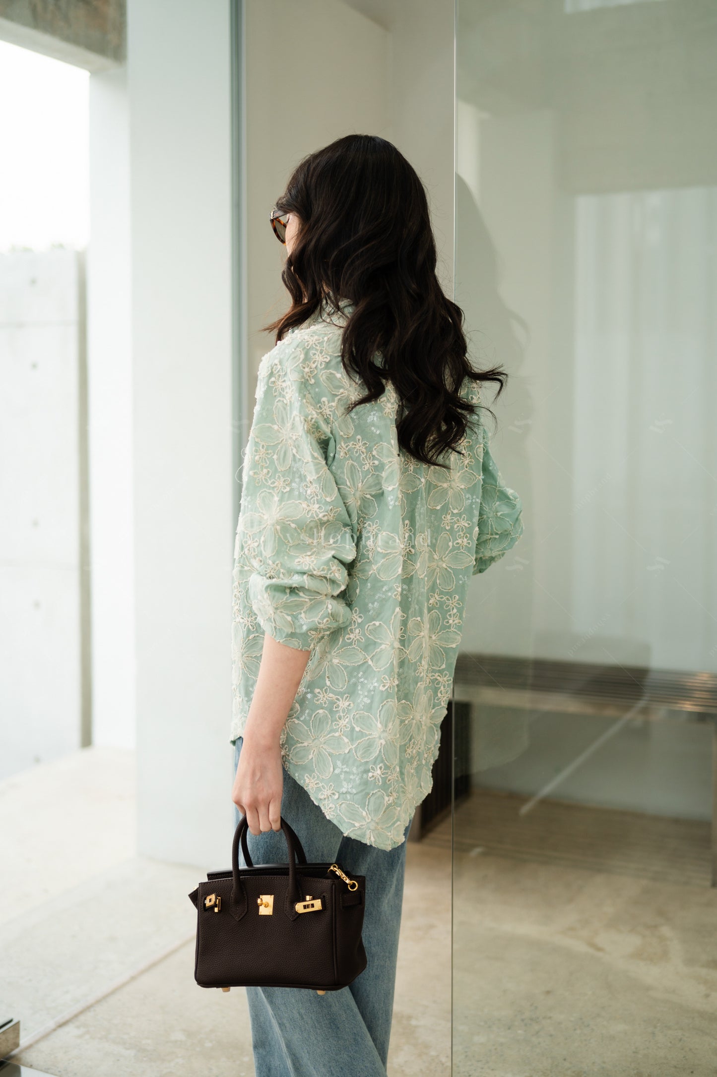 Lace summer Shirt Green