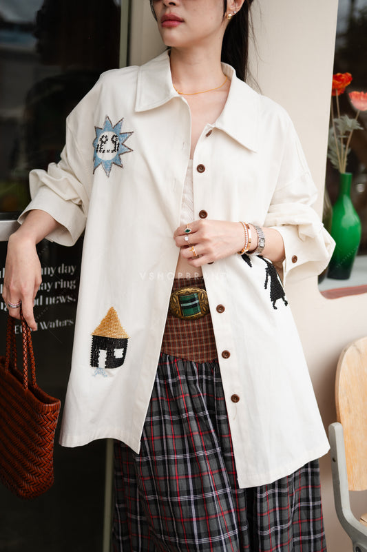 Frida shirt navy white