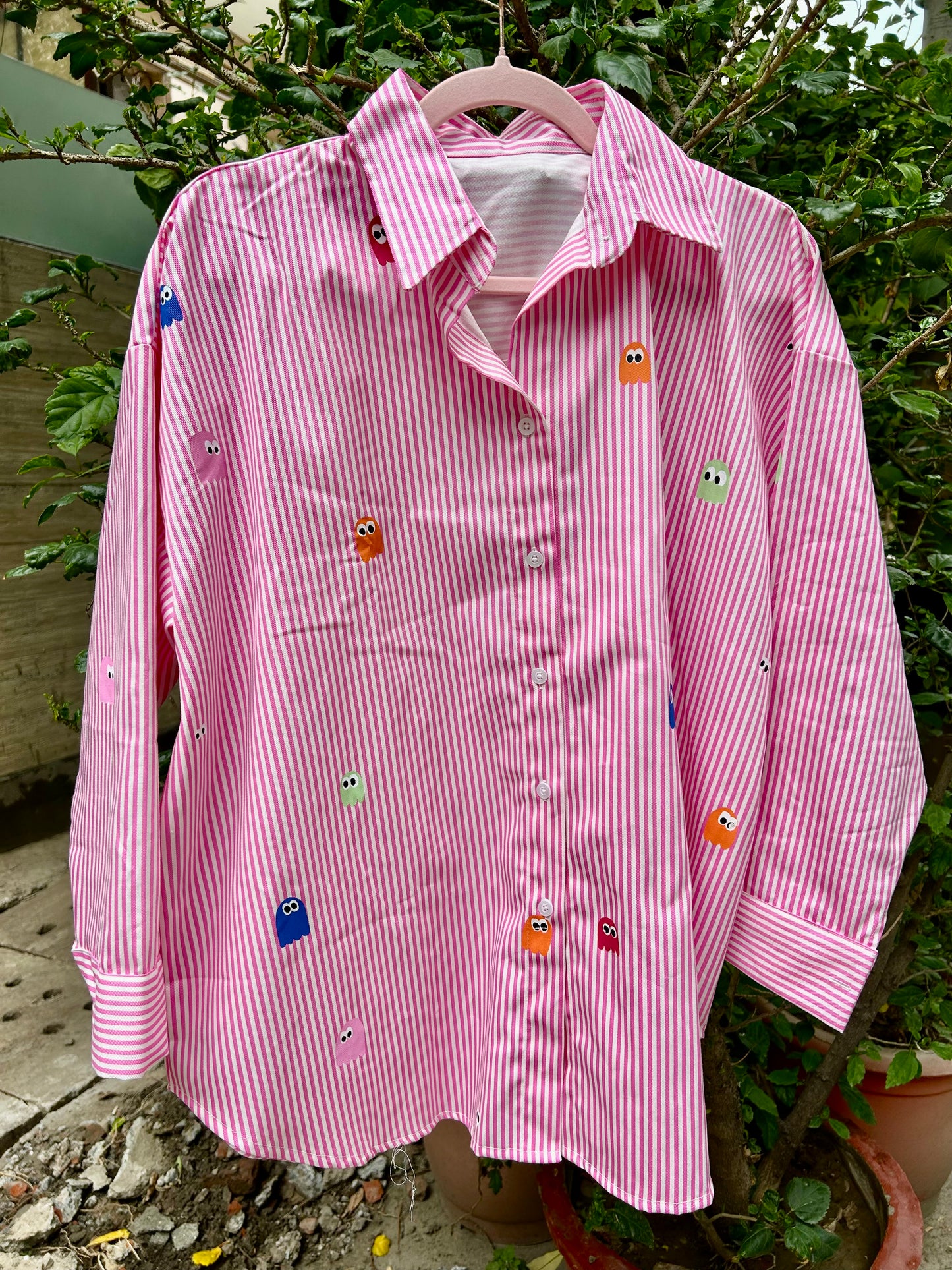 Oversize Style Shirt PacMan pink