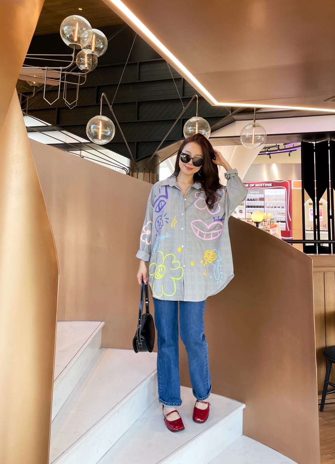 Oversize Style Shirt Grey Sunshine