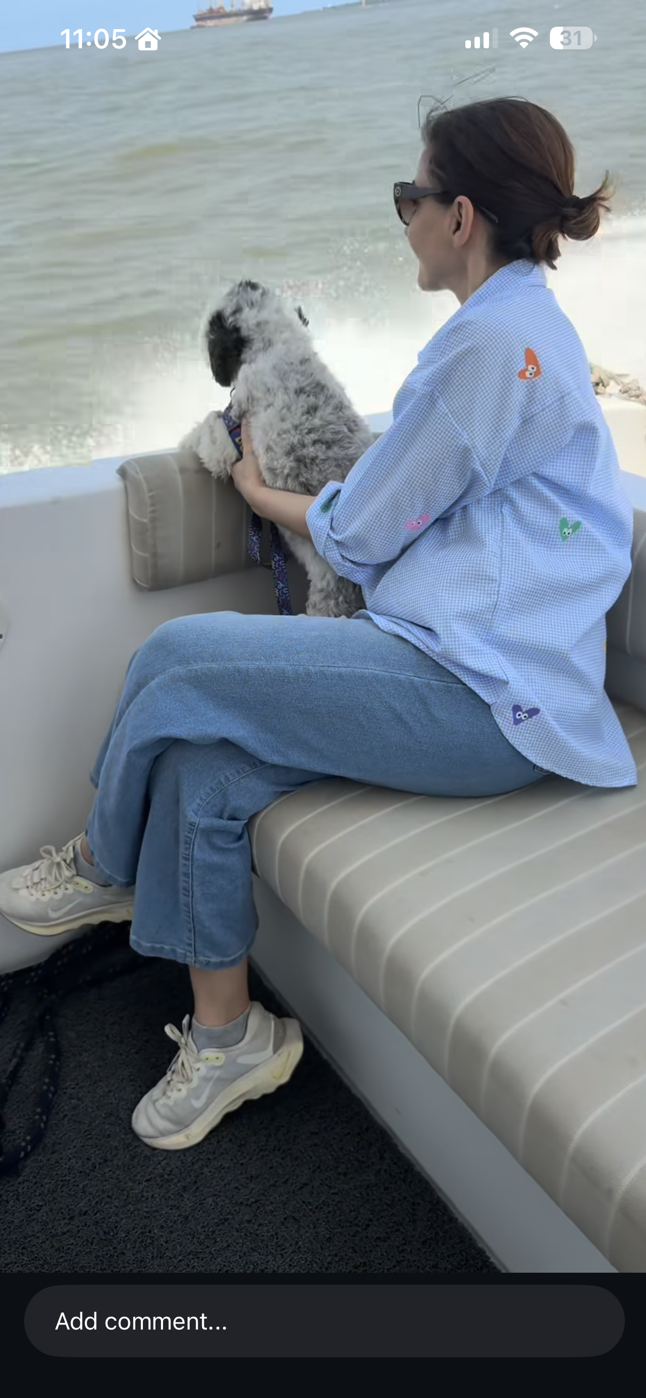 Oversize Style Shirt All Hearts Blue