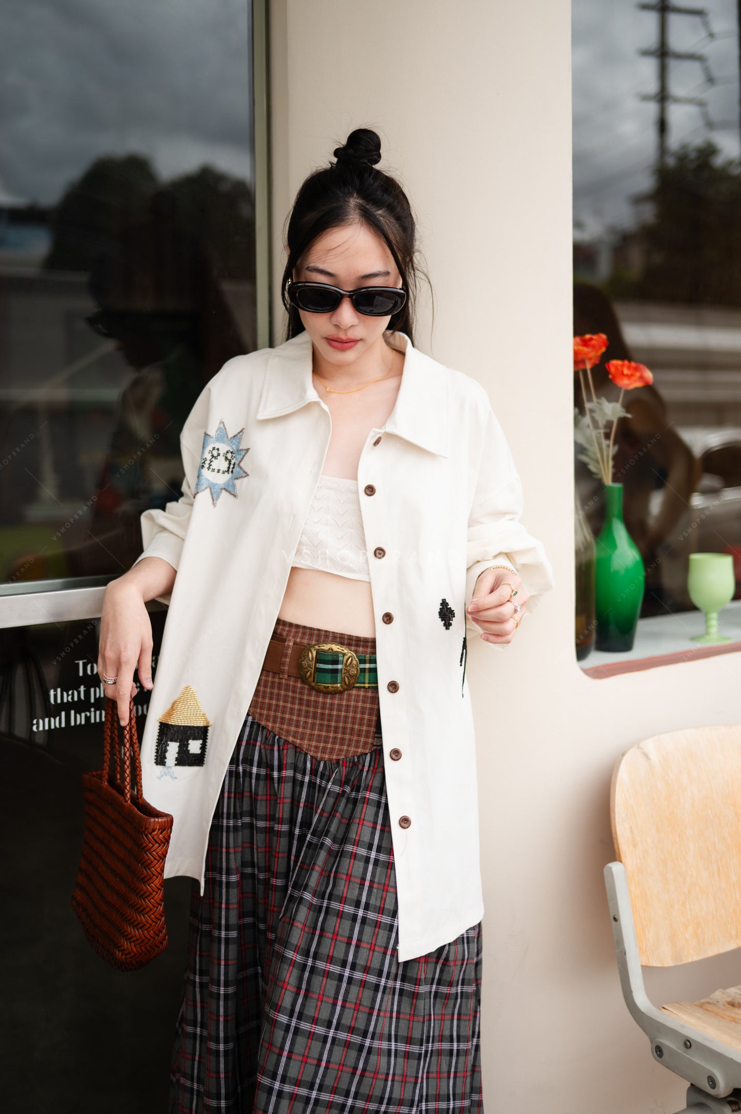 Frida shirt navy white
