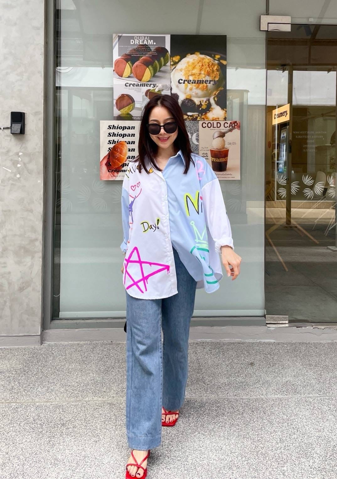 Oversize Style Shirt have a nice day