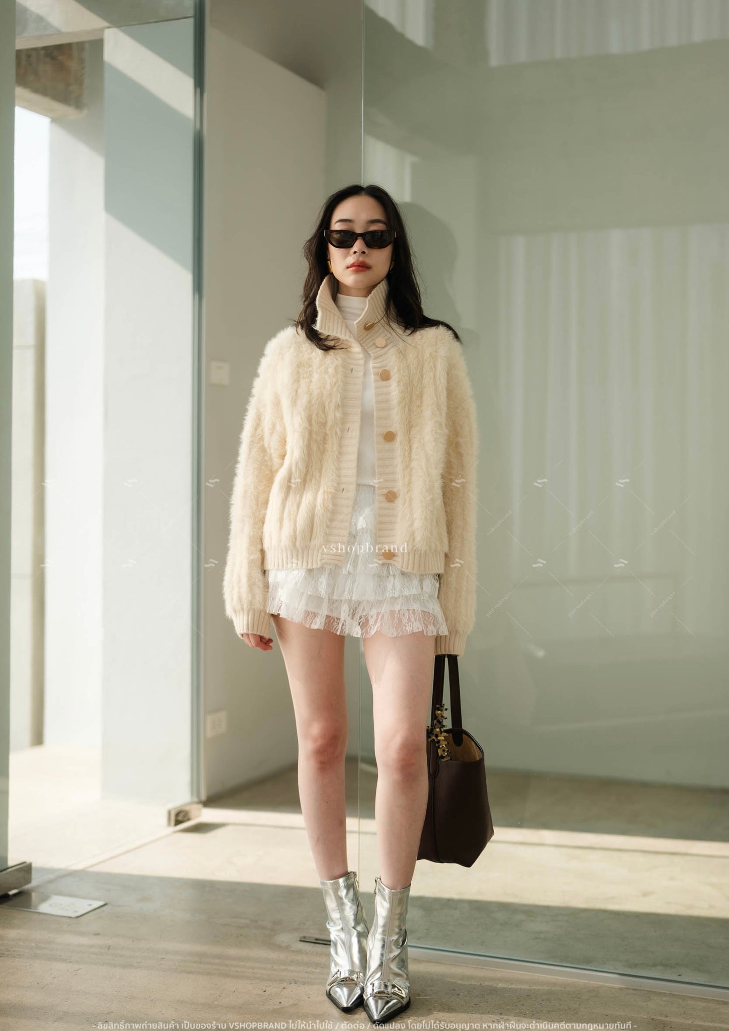Faux Fur sweater Cream