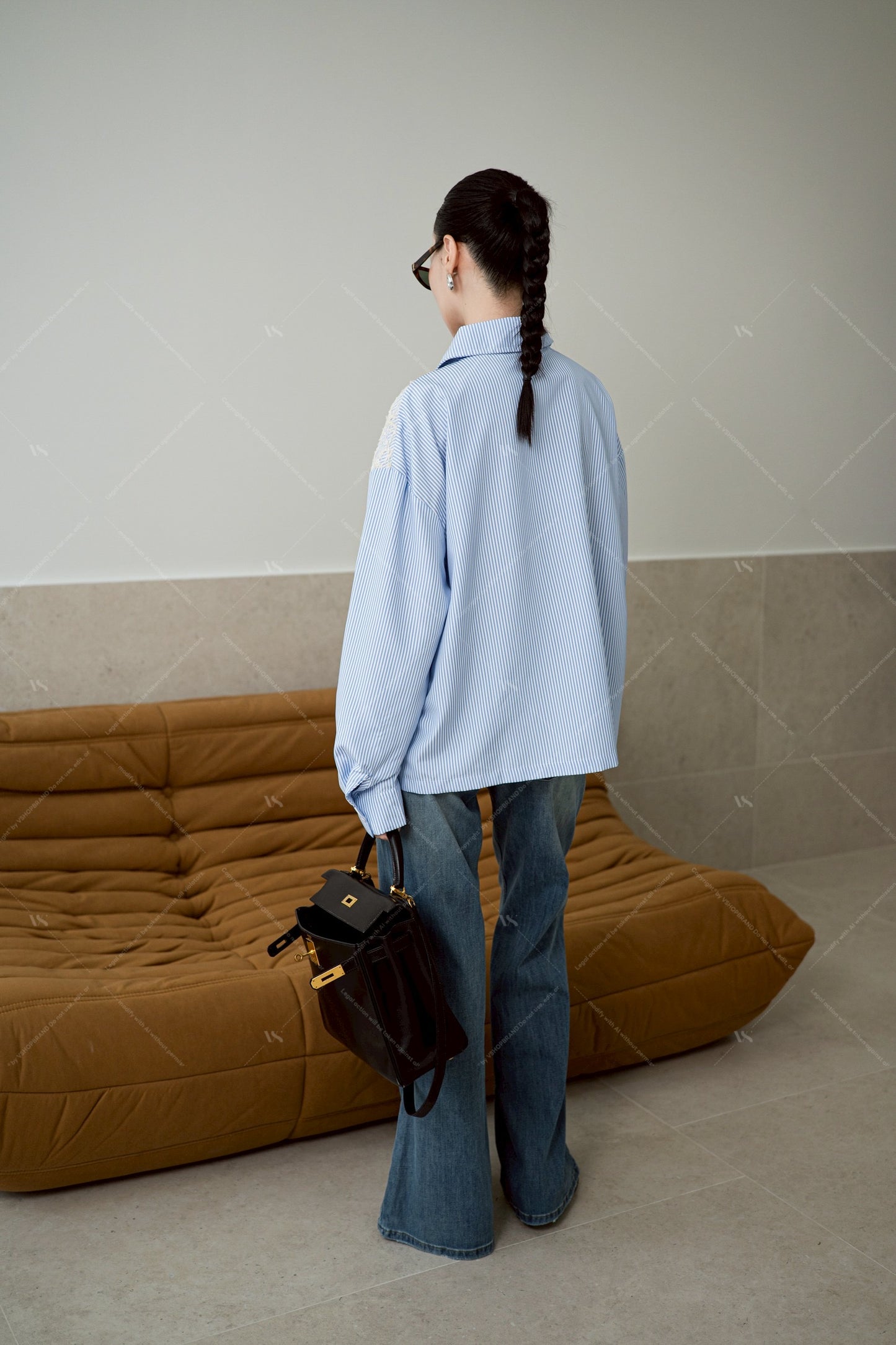 Three Tier Shirt Blue