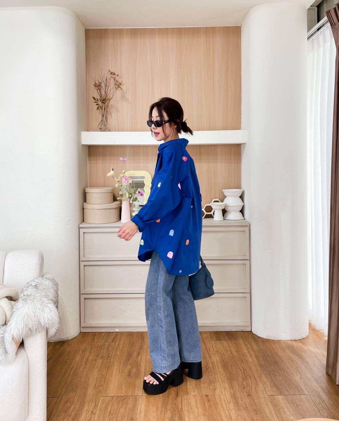 Oversize Style Shirt PacMan BLUE