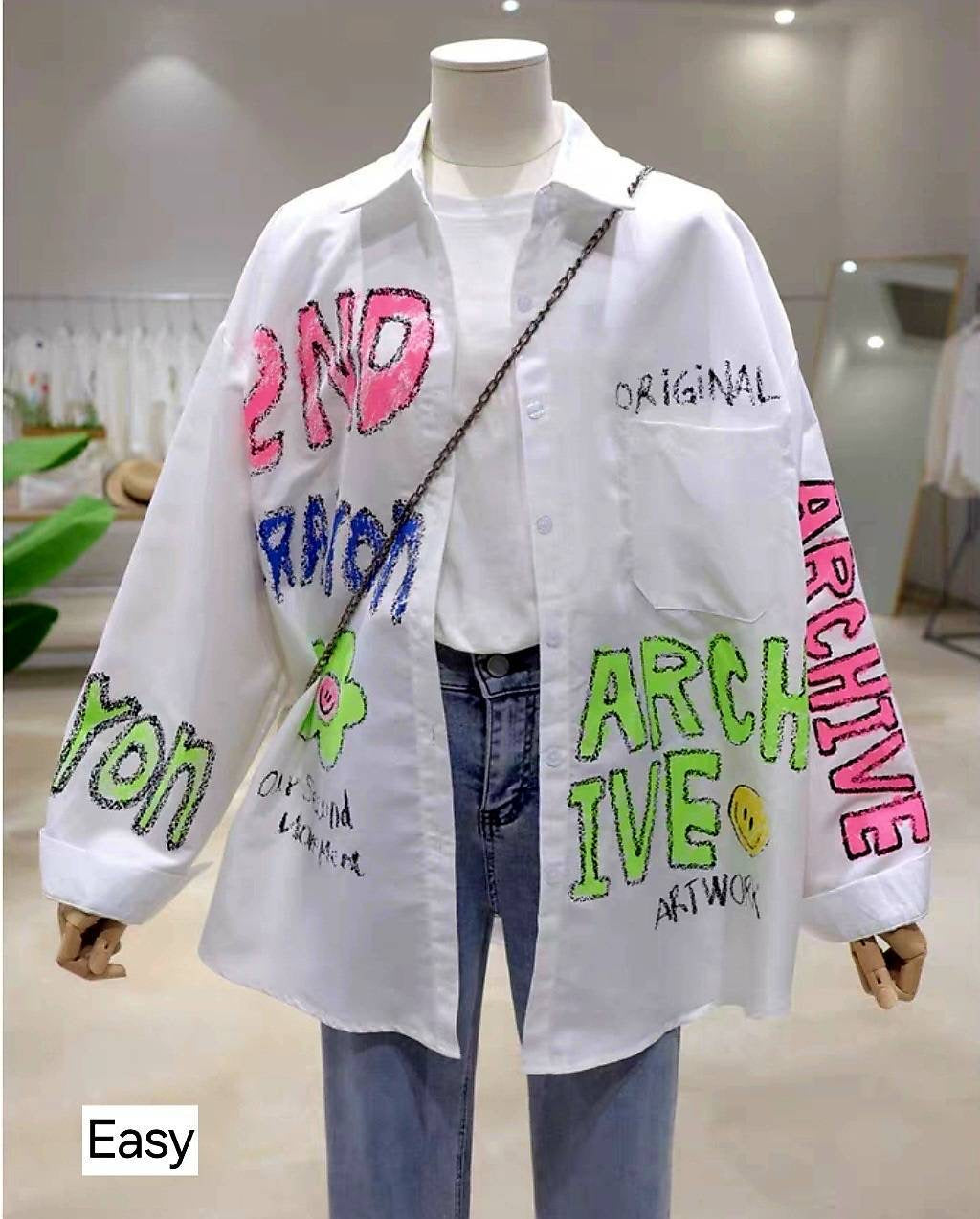 Scribble scrabble Shirt white
