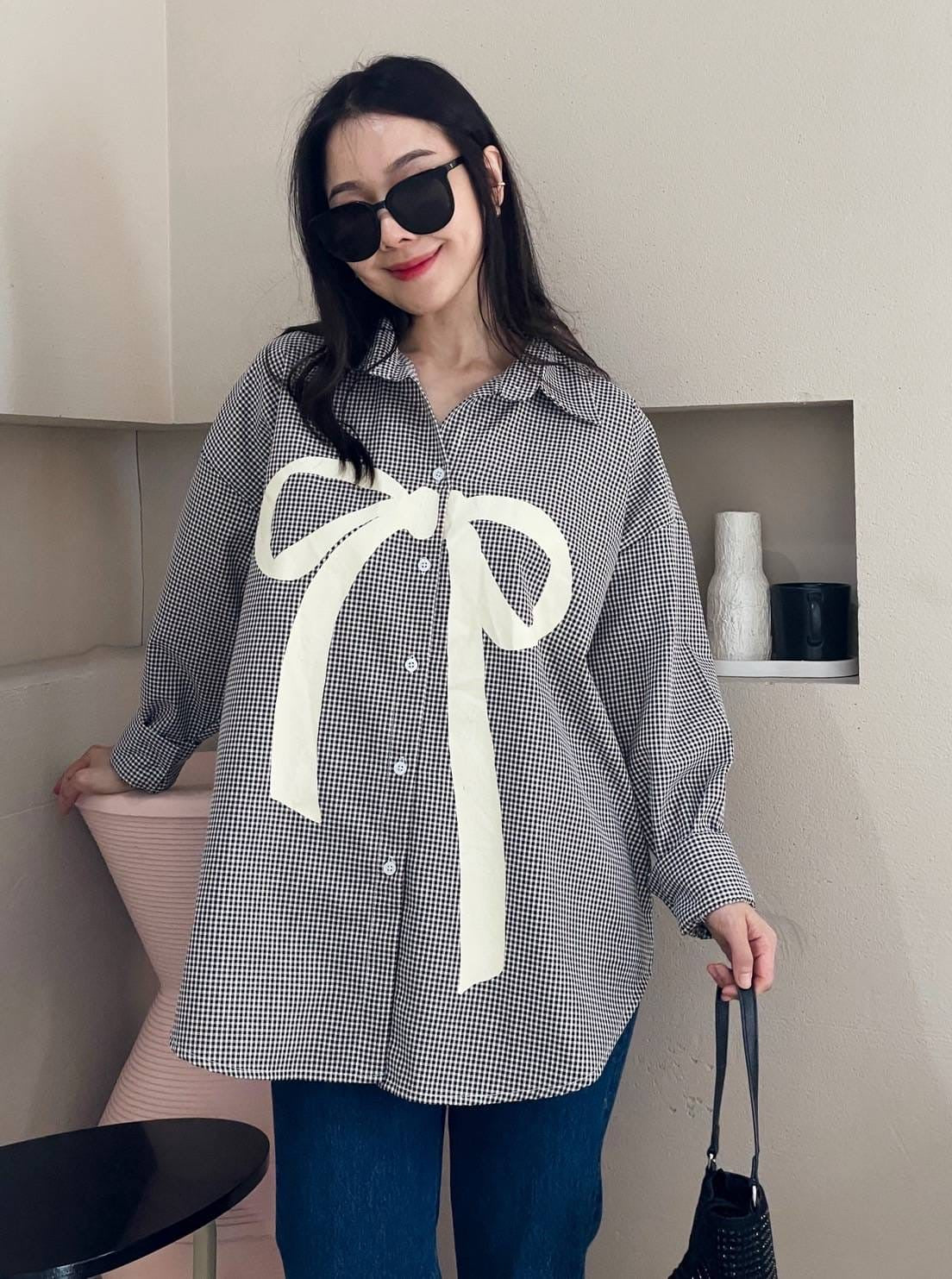 Oversize Style Shirt Bow down