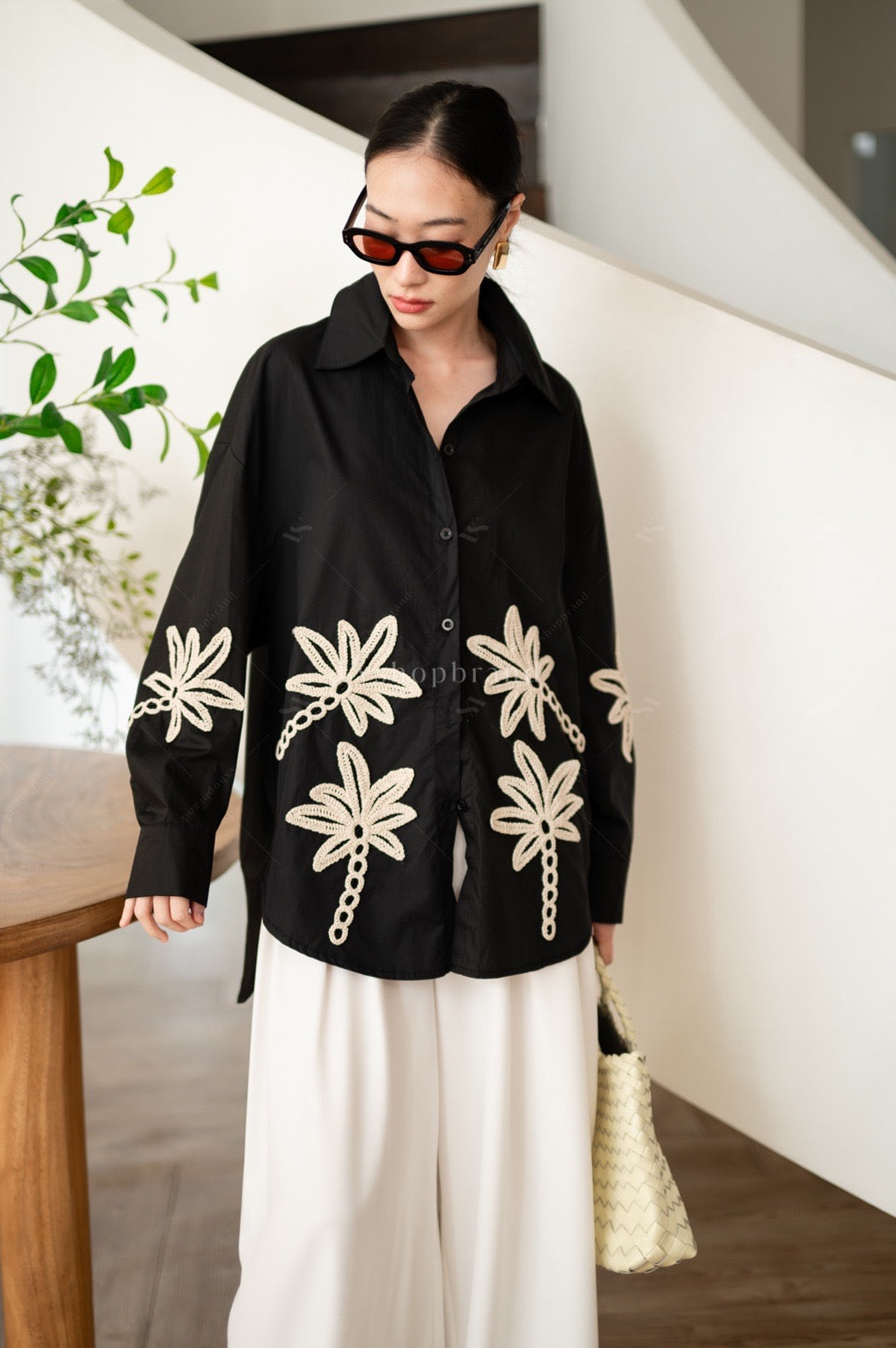 Flora Shirt Black