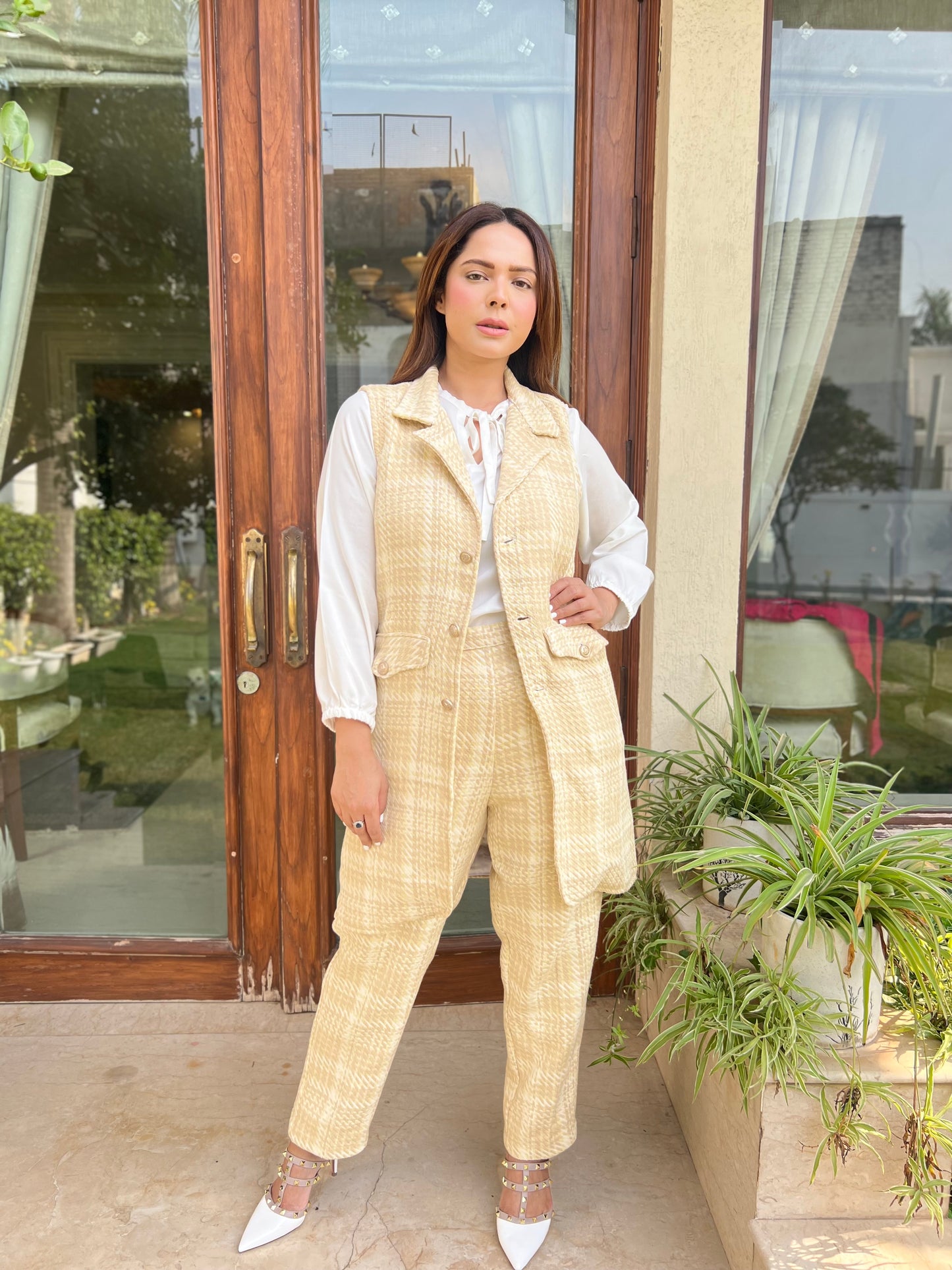 Tweed Jacket Set of 2 beige