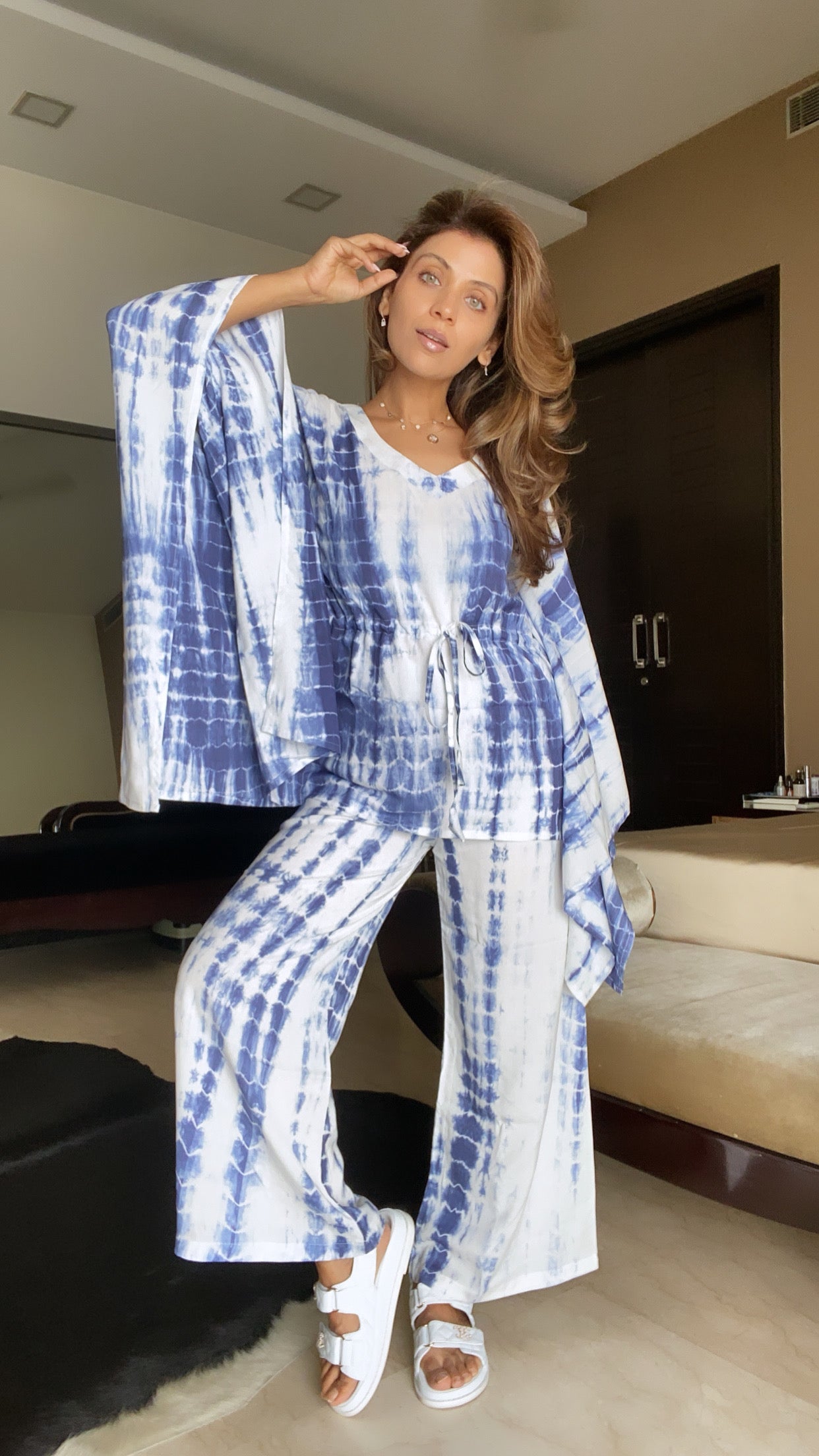 Tie and Dye kaftan coord set(Soha Set)