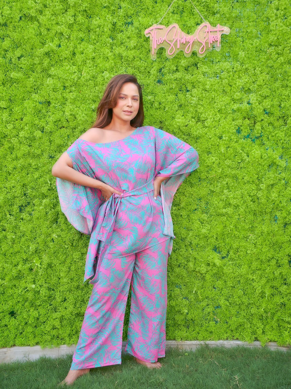 Drop Shoulder Coord Set Poppy Pink