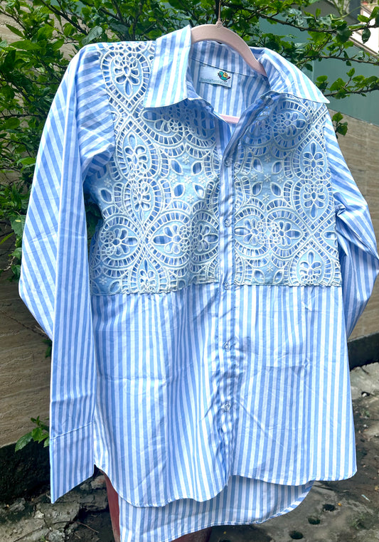 Lace it up Shirt BLUE