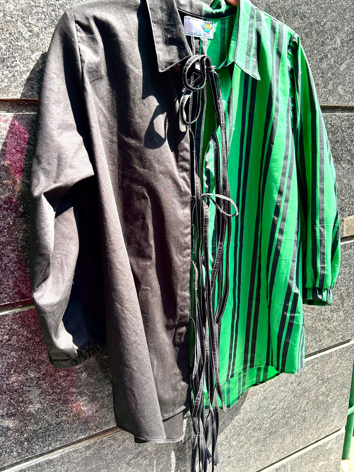 Green dream tie up shirt