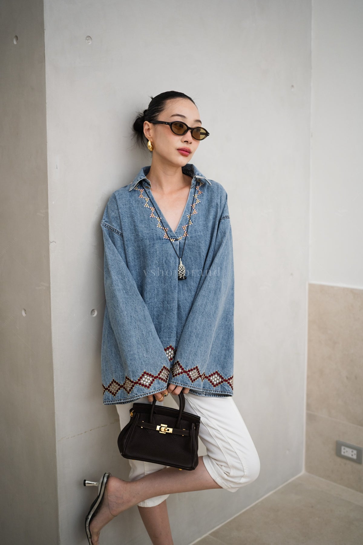Denim boho love Light