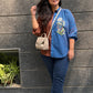 Striped Flora shirt blue