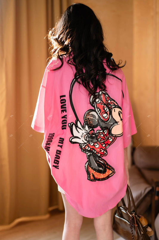 Mickey Minnie Shirt Pink