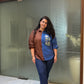 Striped Flora shirt blue
