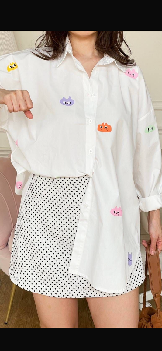 Oversize Style Shirt meet cute White