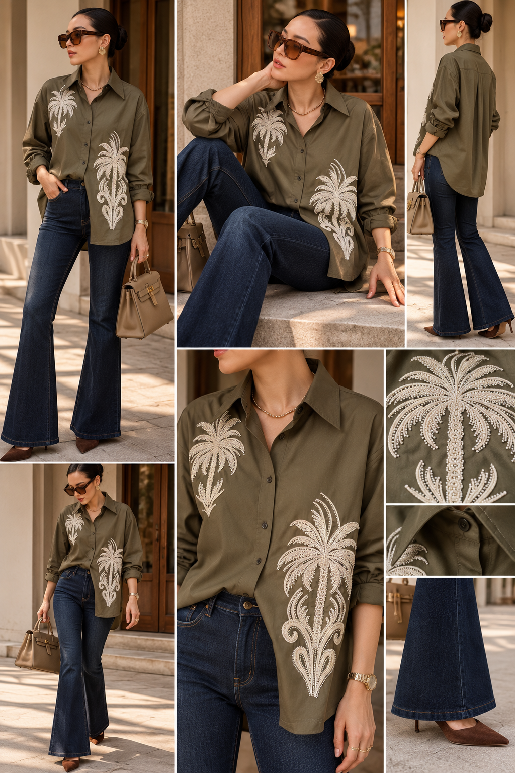 Palm Tree shirt Olive