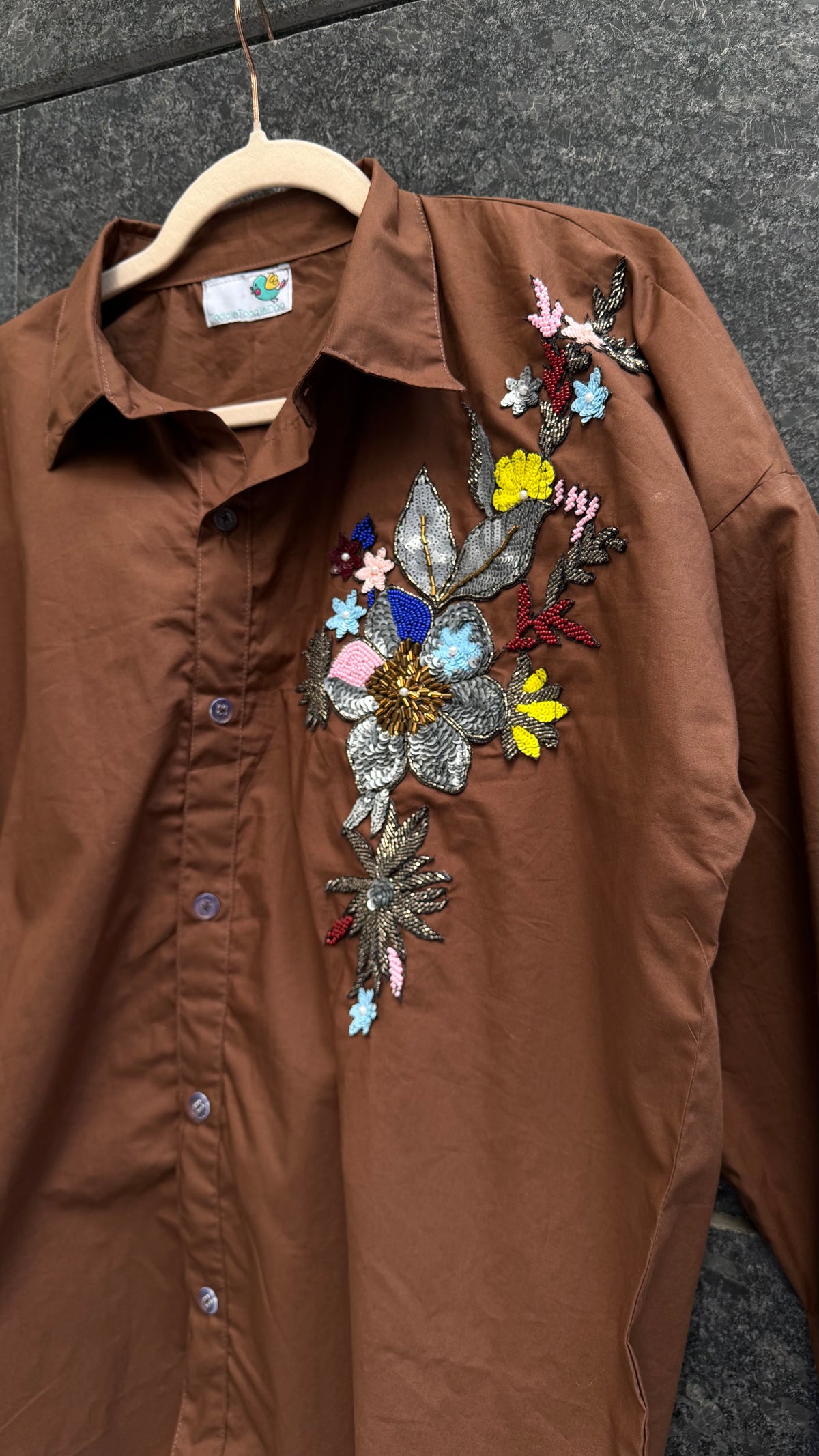 Floral fantasy Shirt Brown