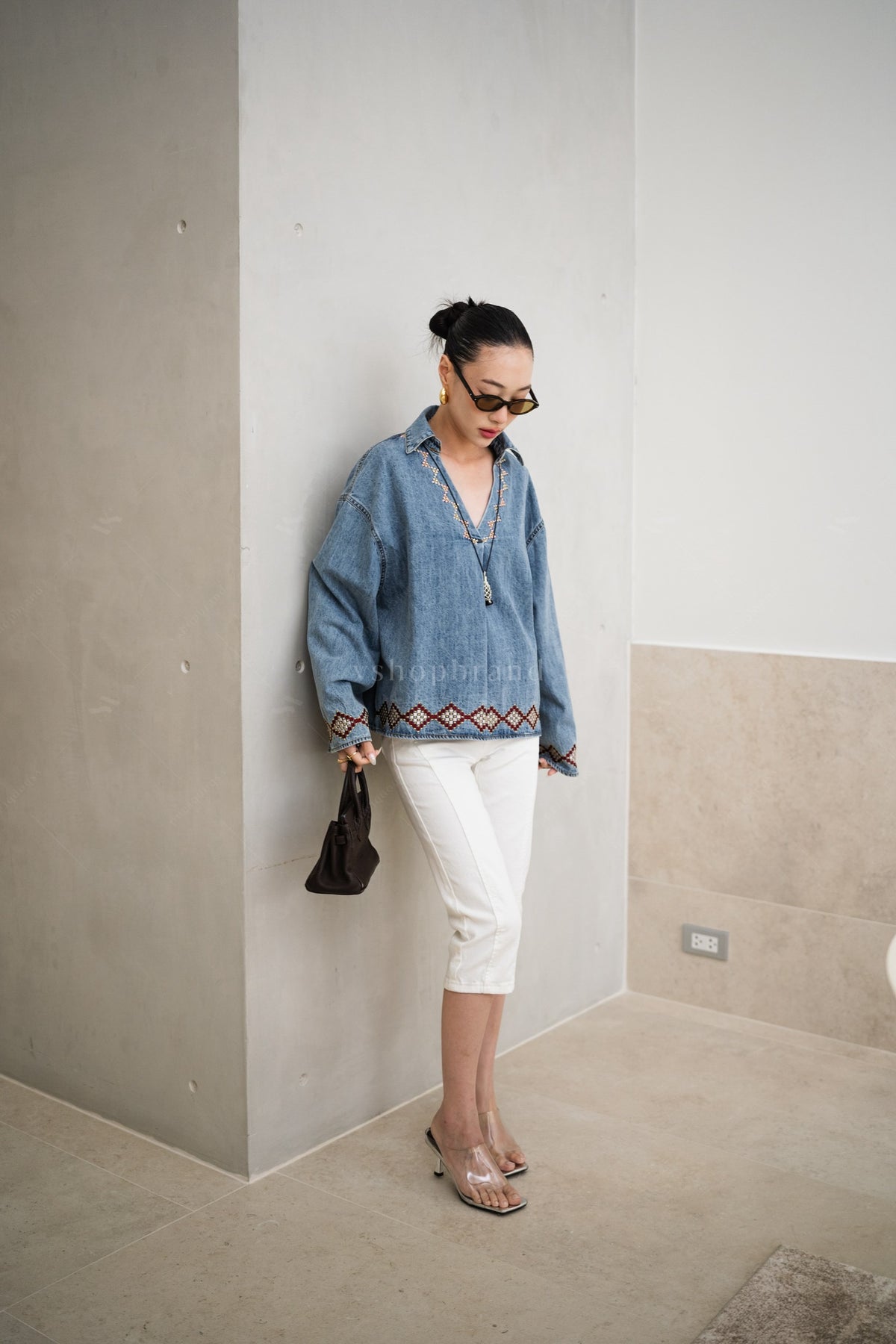 Denim boho love Light