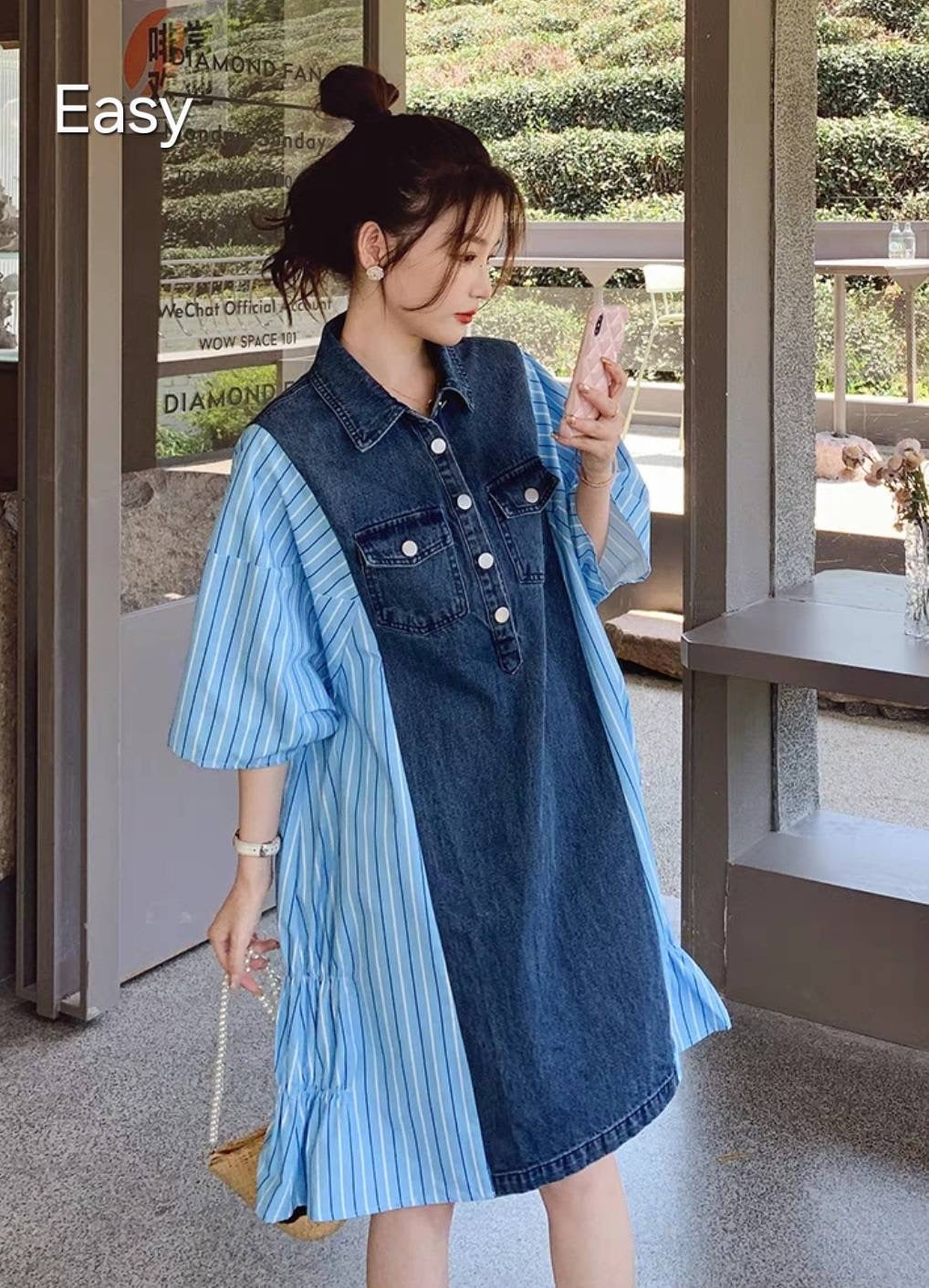 Relaxed Style Shirt Dress black