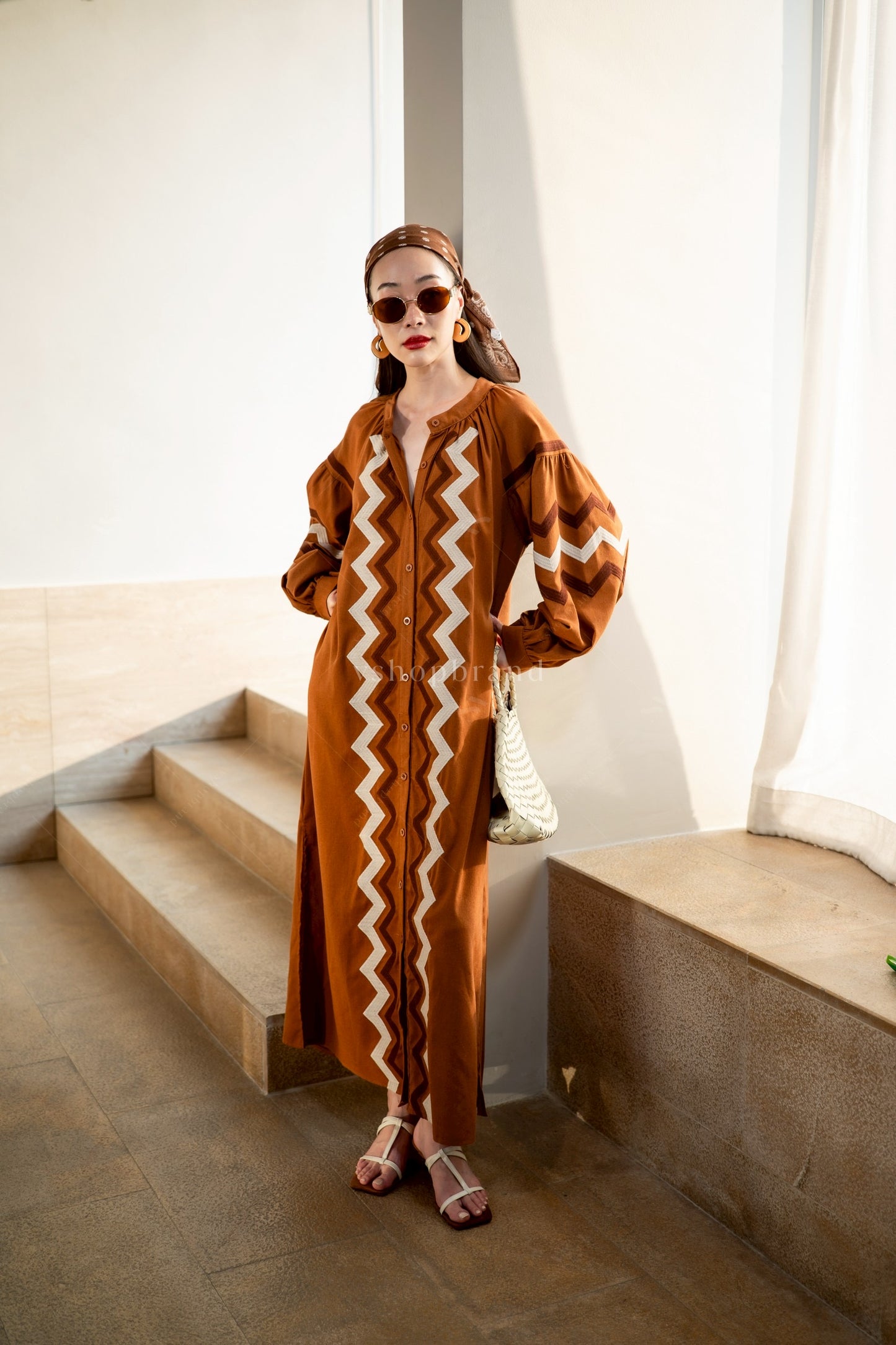 Sahara Kaftan dress Brown