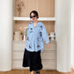 Oversize Style Shirt Cat Nap Blue