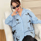 Oversize Style Shirt Cat Nap Blue