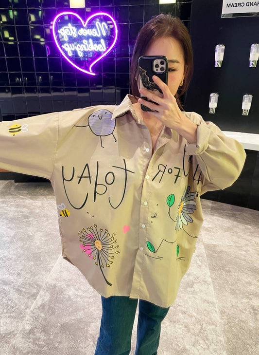 Oversize Style Shirt happy for today