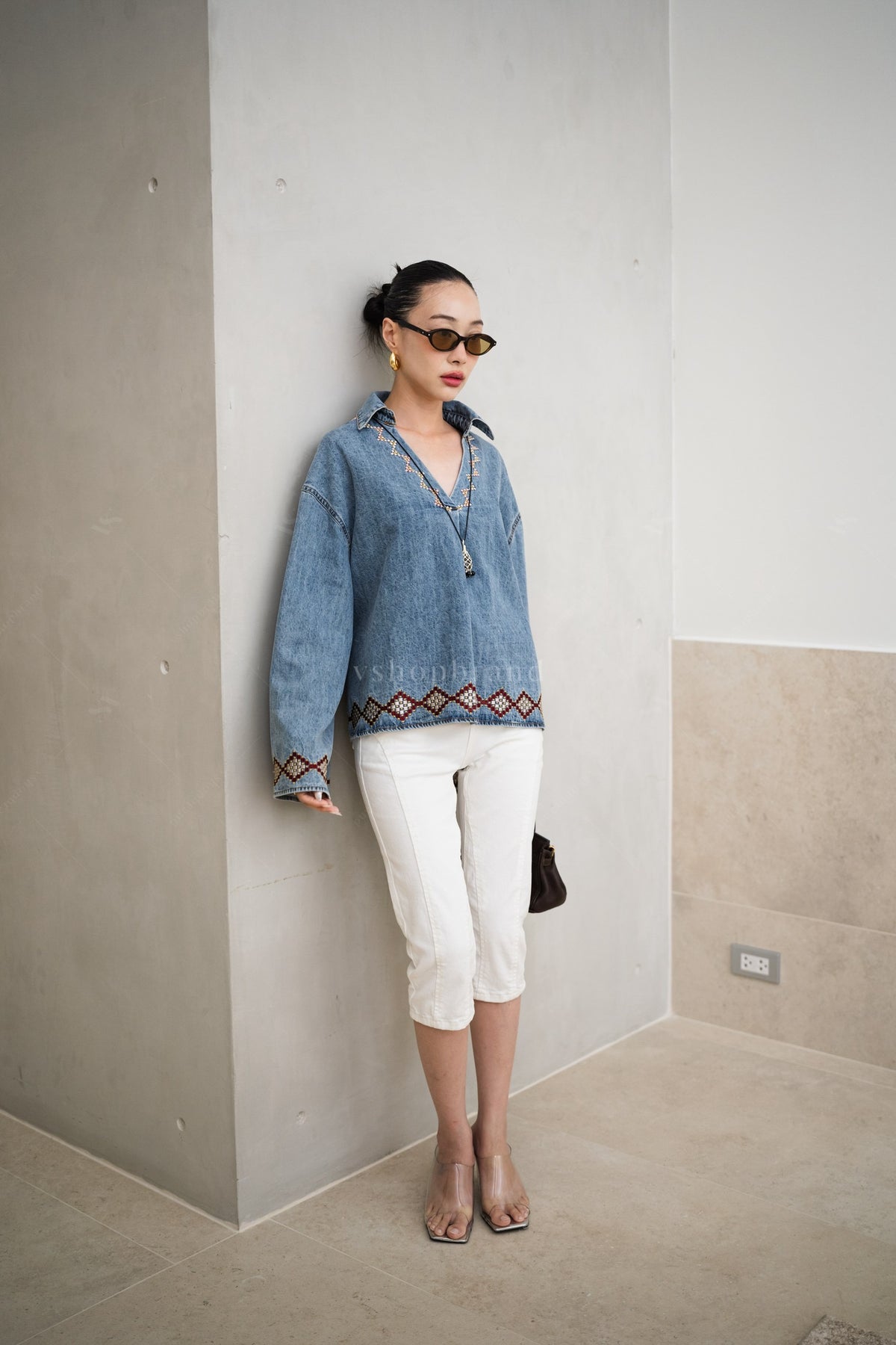 Denim boho love Light