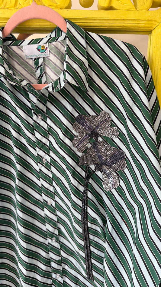 Flirty striped shirt Green