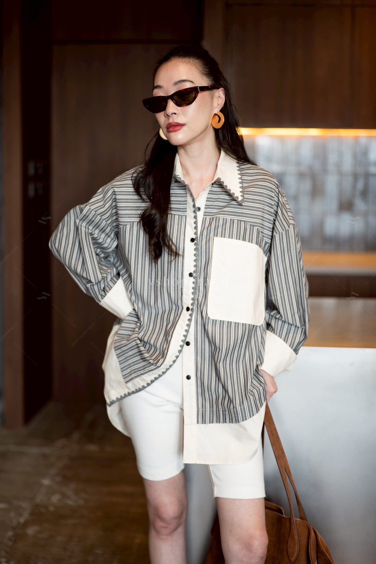Striped flora Black