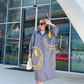 Oversize Style Shirt Dress grey smiley