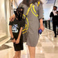 Oversize Style Shirt Dress grey smiley
