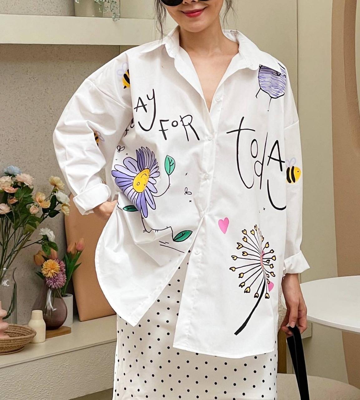 Oversize Style Shirt happy for today