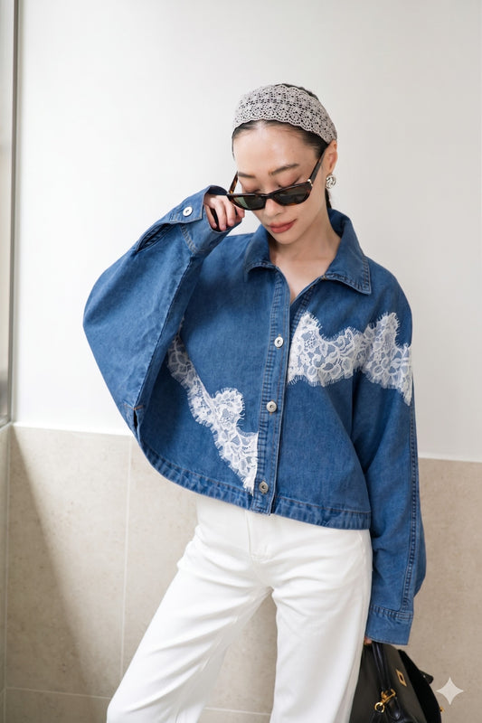 Denim Desire Shacket Blue Dark