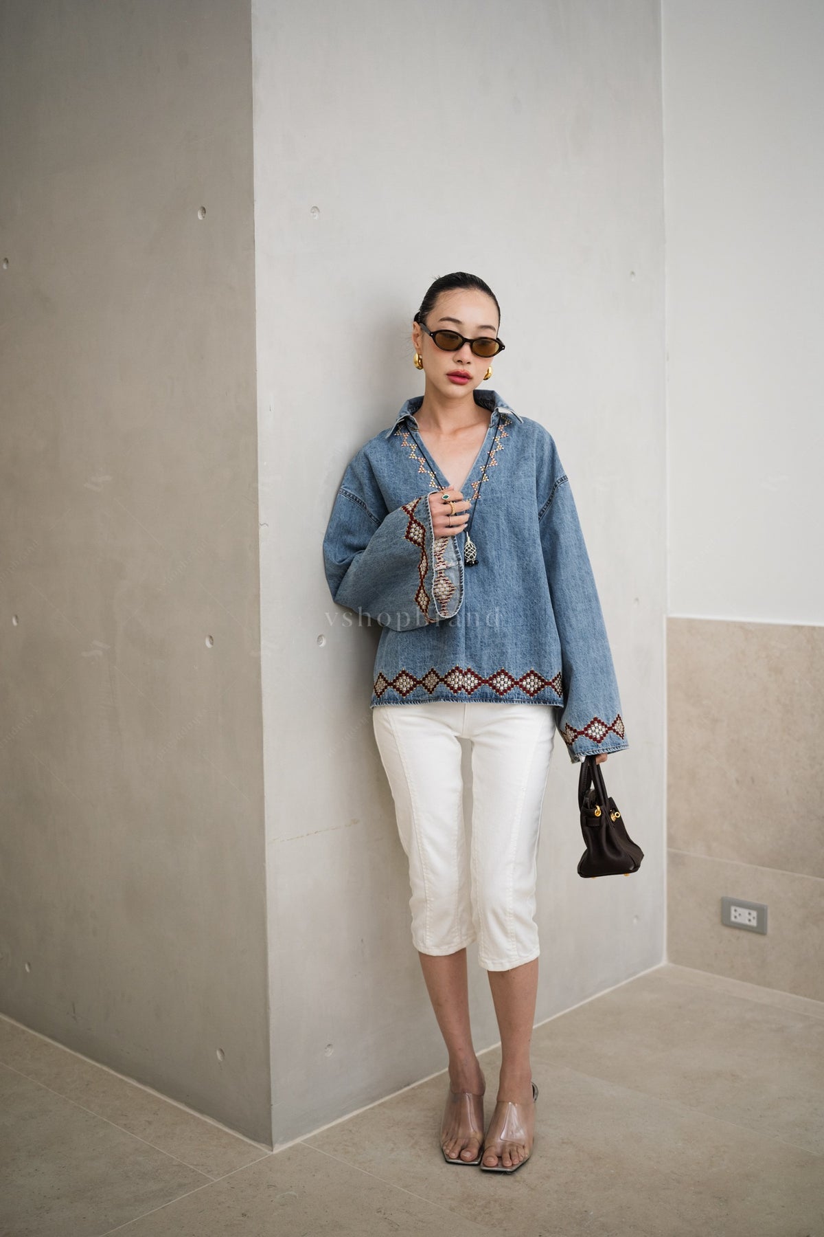 Denim boho love Light