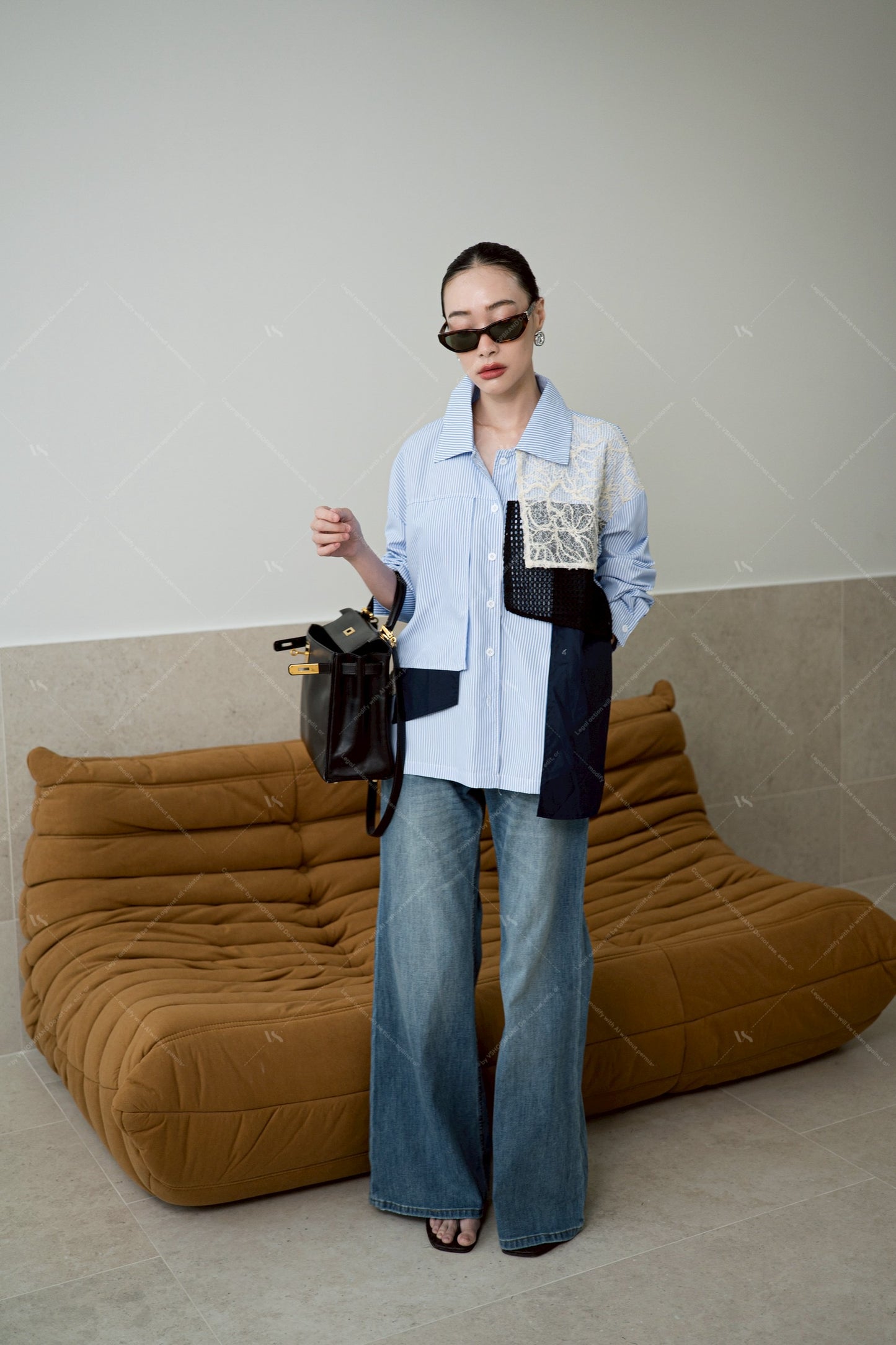 Three Tier Shirt Blue
