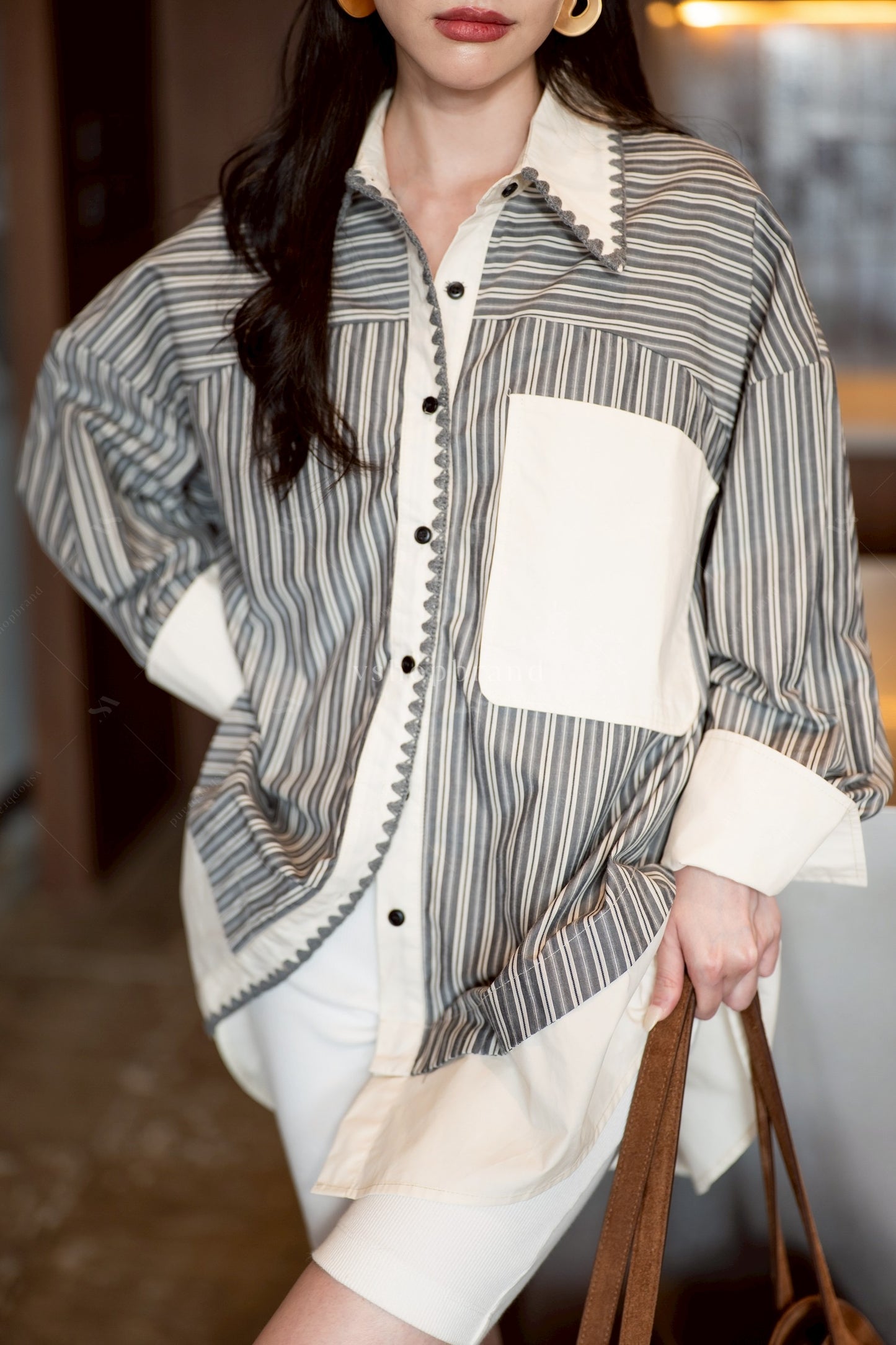 Striped flora Black