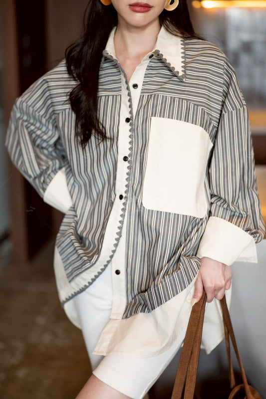Striped flora Black