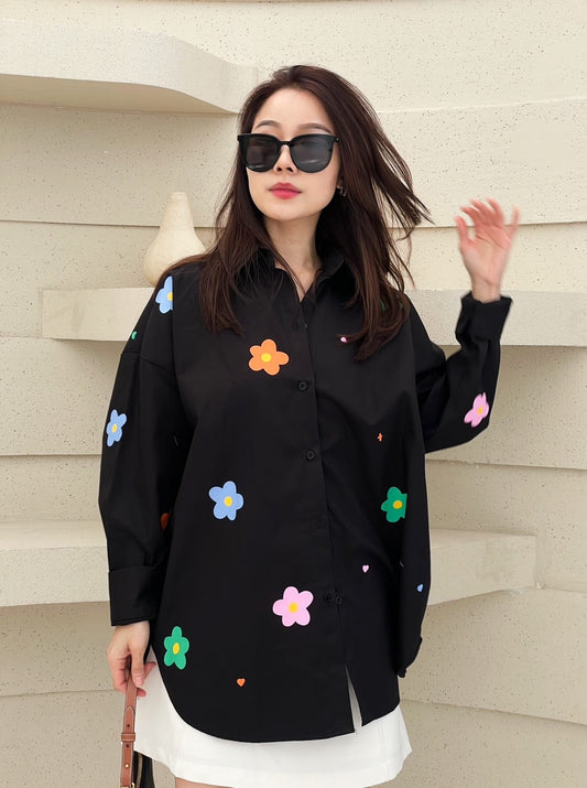 Oversize Style Shirt Flower power