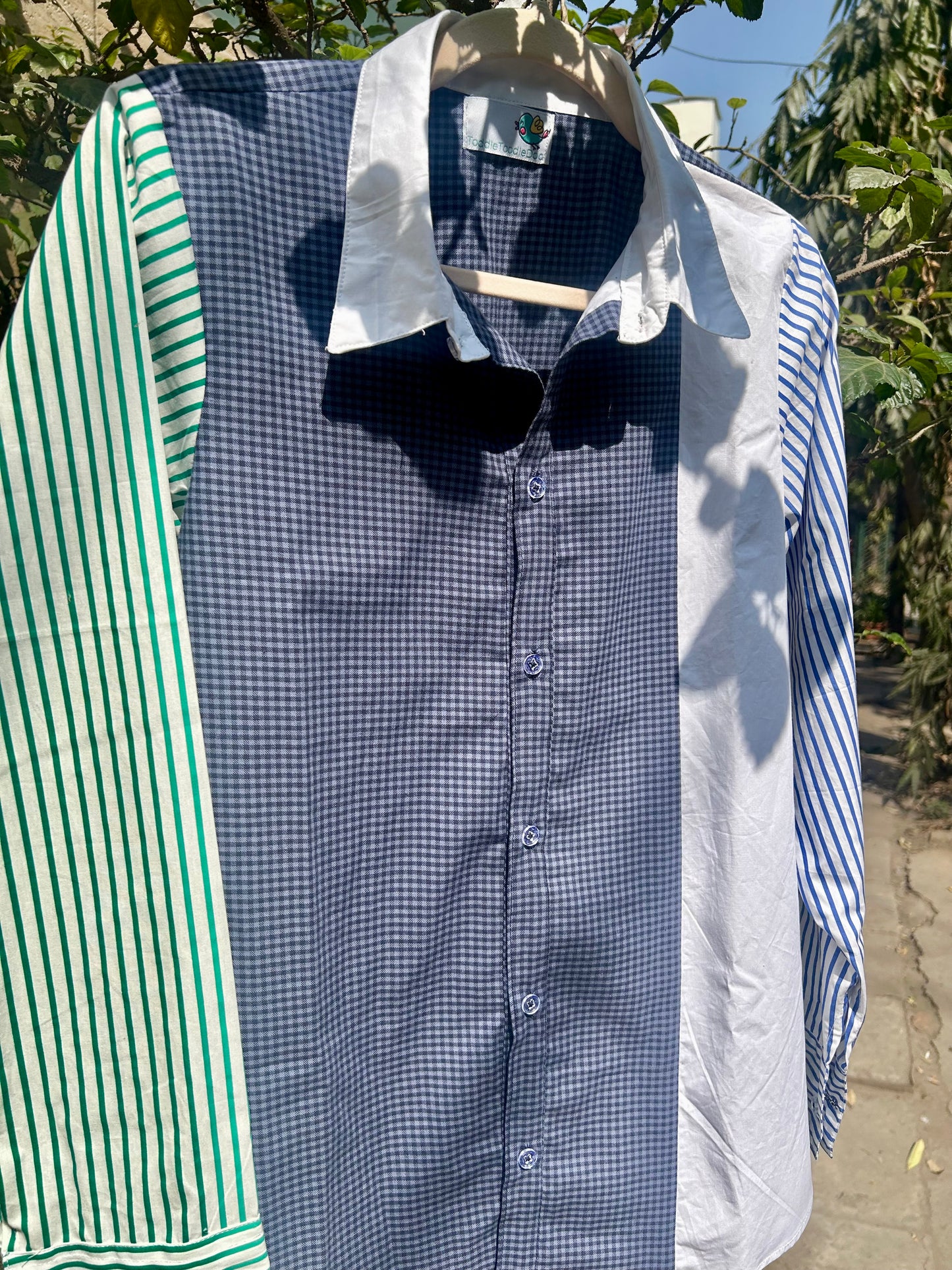 Checks and stripes jumble shirt