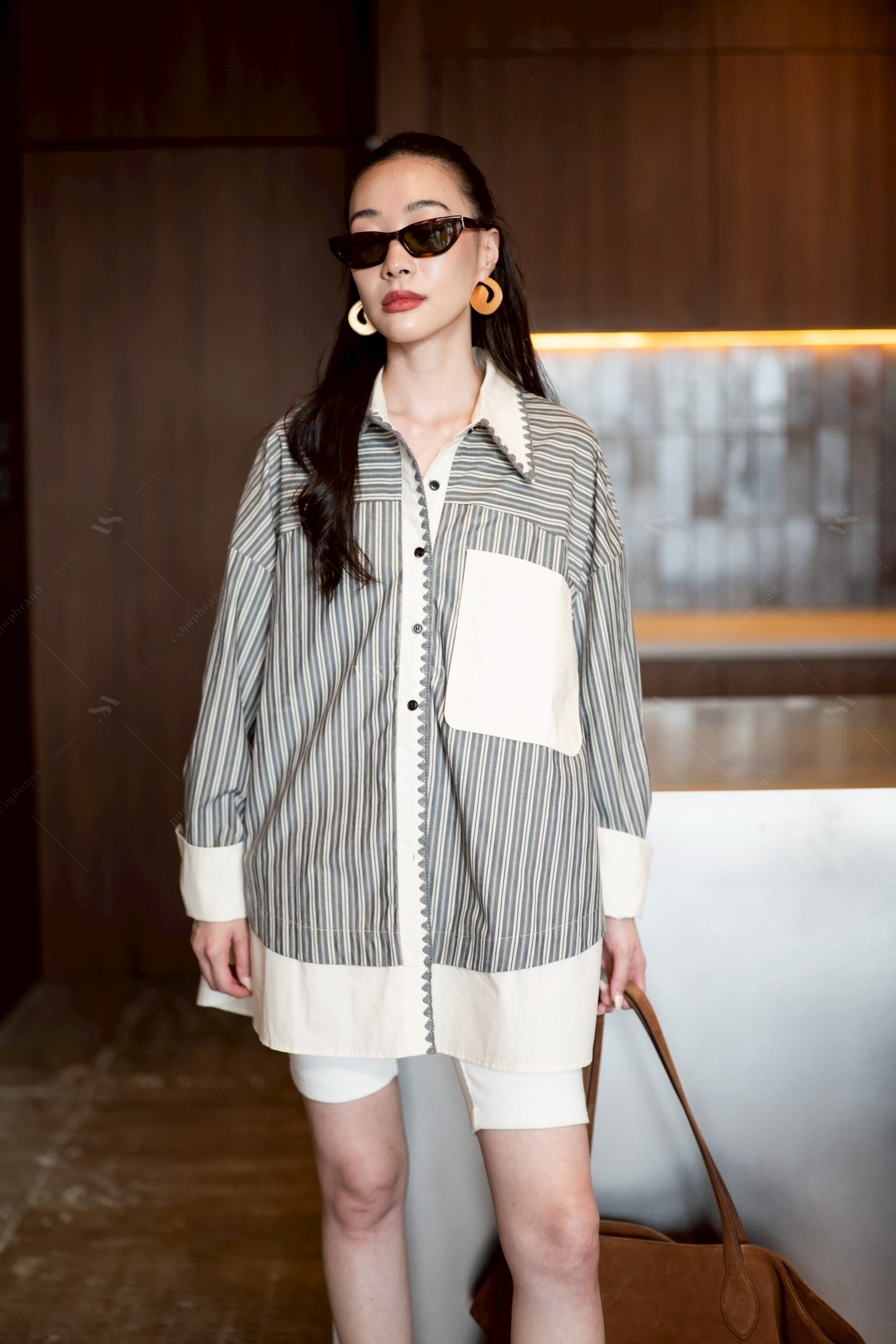 Striped flora Black