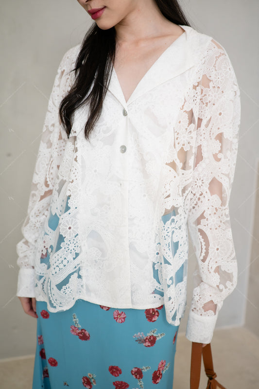 Cannes Flora Shirt White