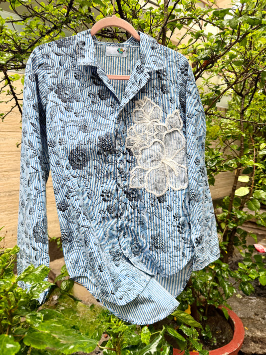 Floral Coral Shirt Blossom