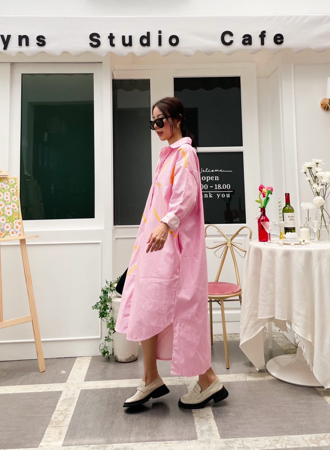 Oversize Style Shirt Dress PINK